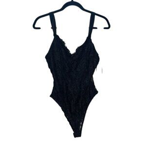 Francesca's Collections Black Lace Bodysuit